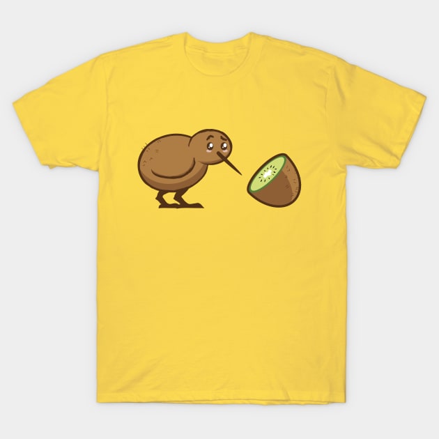 Kawaii Confused Kiwi T-Shirt by Food in a Can